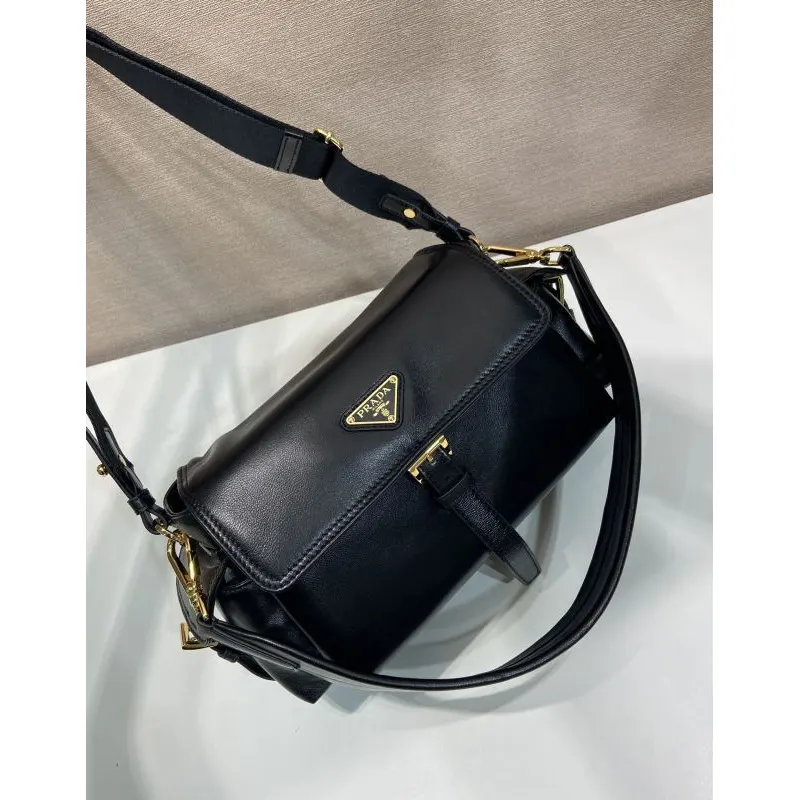 Prada Brown Leather Crossbody Bag 1BD394 #A55691