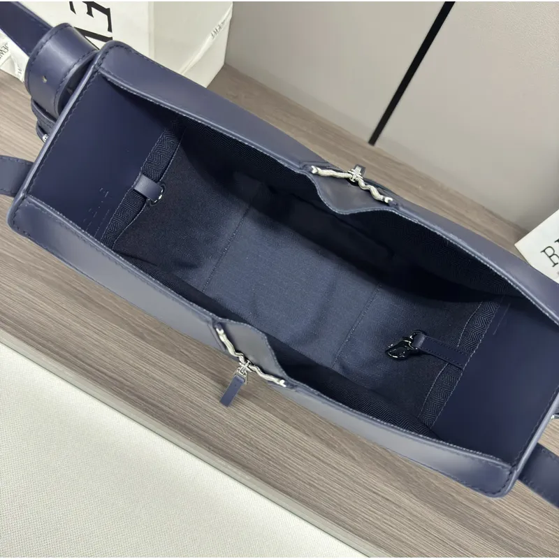 Loewe Navy Leather Bucket Bag With Adjustable Strap For Effortless Everyday Elegance #A50042 Loewe Navy Leather Bucket Bag With Adjustable Strap For Effortless Everyday Elegance #A50042