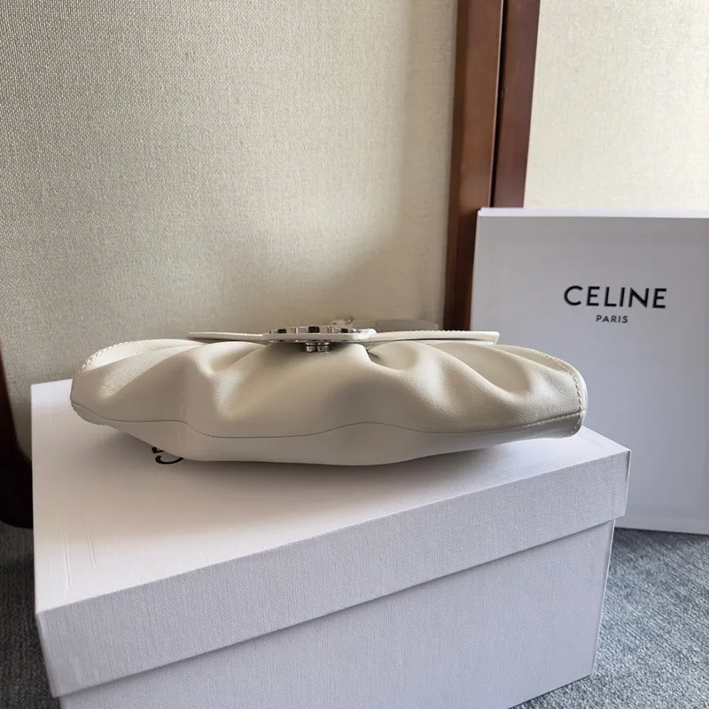 Celine Leather Polly - Neutrals Shoulder Bags, Handbags #A49257
