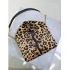 SAINT LAURENT Cassandra Envelope Crossbody Clutch – Leopard-Print Haircalf with Gold YSL Logo (Detachable Chain Strap) #A58783