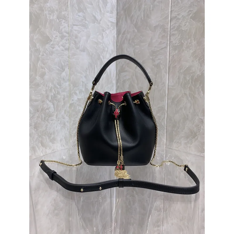 Bvlgari Serpenti Bucket Bag In Blush Leather With Iconic Detailing #A51661 Bvlgari Serpenti Bucket Bag In Blush Leather With Iconic Detailing #A51661