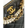 Chanel AS5898 Quilted Hobo Bag with Pearl Chain Strap Size 13-23.5-7.5 #A62897