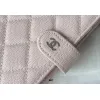 Chanel Quilted Caviar Leather Passport Holder In Blush Pink With Signature CC Turnlock #A50709