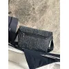 D-ior - Inspired Embossed Leather Crossbody Bag in Navy Blue size:28×18×9.5cm #A53899