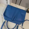 Loewe Amazona 180 Blue Leather Top Handle Bag 34.5x14x27cm #A64991