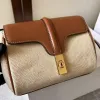 Stylish Celine Beige Canvas And Brown Leather Crossbody Bag For Fashion Lovers size:18×12×6cm #A54347