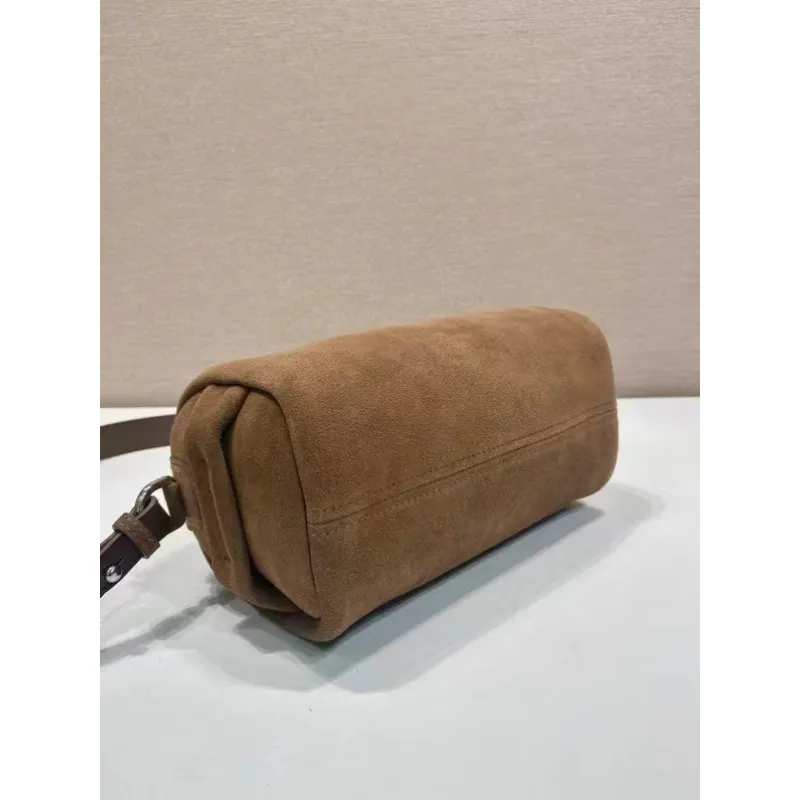 Chic Prada Barrel Bags In Suede And Leather For Fashion - Forward Styling #A49961