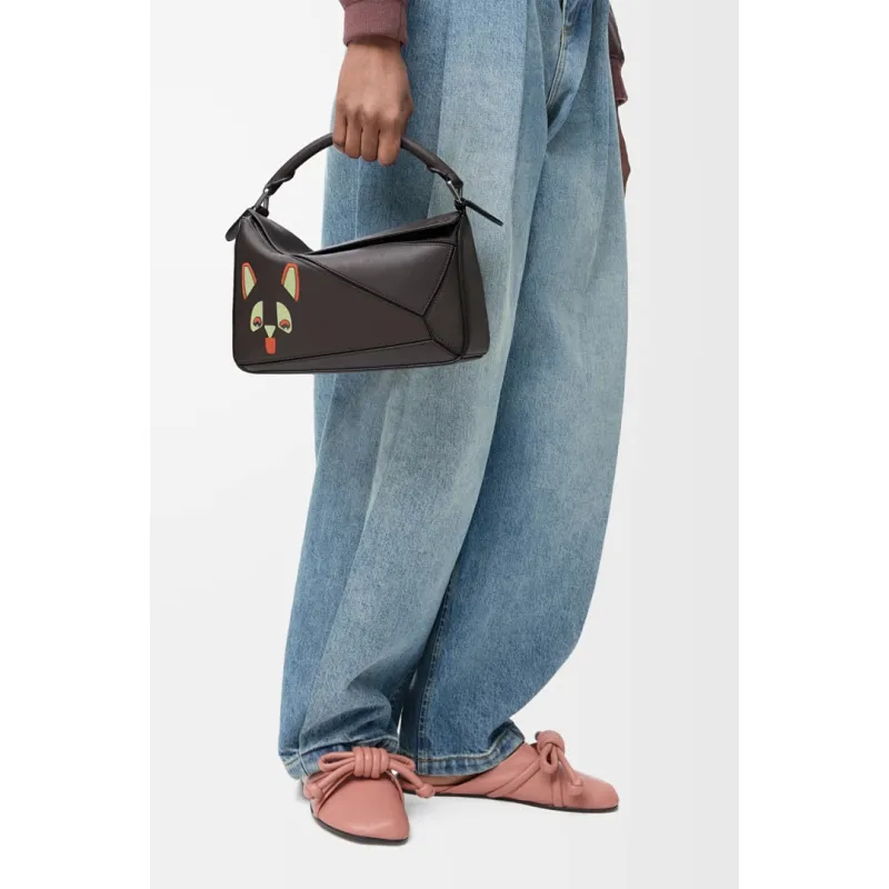 Loewe Puzzle Fringe Cat Leather Shoulder Bag 24x10.5x16CM #A63849