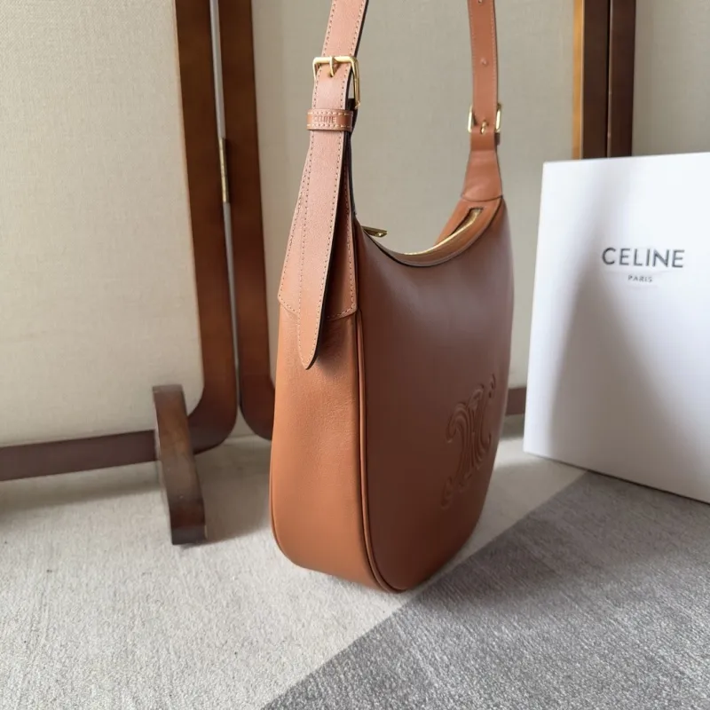 Celine Ava Hobo Bag - Multiple Colors (Monogram, Black, Tan, White), Signature Triomphe Logo, Timeless Luxury Shoulder Bag for Women #A56751