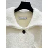 2025 D-ior Womens Wool Cardigan: Chic Collared Style with Functional Pockets and Exquisite Trim Details #A54856