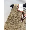 MIUMIU Monogram Knit Short Sleeve Crew Neck Blouse #A63662