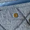 Chanel Womens Denim Tote Bag - Quilted Design, Light Blue Denim Fabric, Gold-Tone CC Logo & Chain Strap with Lock Detail, Spacious Luxury Handbag with Functional Pockets #A56747