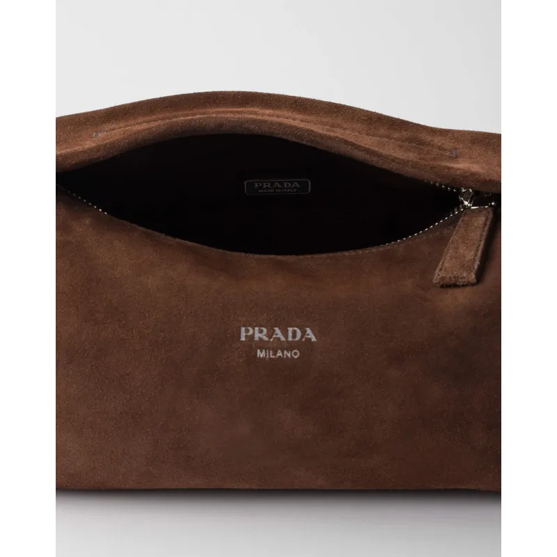 Chic Prada Barrel Bags In Suede And Leather For Fashion - Forward Styling #A49961