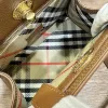 Burberry Timeless White Leather Handbag with Gold - Accented Lock and Dual Handles size:24×3×9cm #A54100