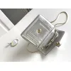 Bvlgari Serpenti Metallic Silver Crossbody Bag With Iconic Motif #A51655