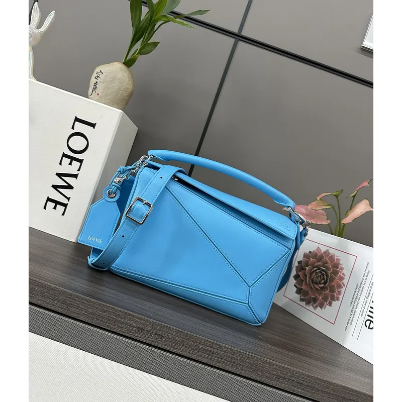 Stunning Loewe Puzzle Bag In Vibrant Blue Showcasing Iconic Geometric Craftsmanship #A50416