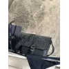 D-ior - Inspired Embossed Leather Crossbody Bag in Navy Blue size:28×18×9.5cm #A53899