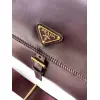 Prada Cahier Messenger Bag (2 Colors) – Burgundy/Black Leather with Gold-Tone Triangle Logo & Buckle Hardware #A59179