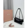 Miu Miu Ribbon Oil-Wax Leather Shoulder Bag 21×12.5×9.5cm #A65026