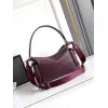 Prada Galleria Soft Shoulder Bag (2 Colors) – Burgundy/Black Leather with Gold-Tone Triangle Logo & Convertible Strap #A59180