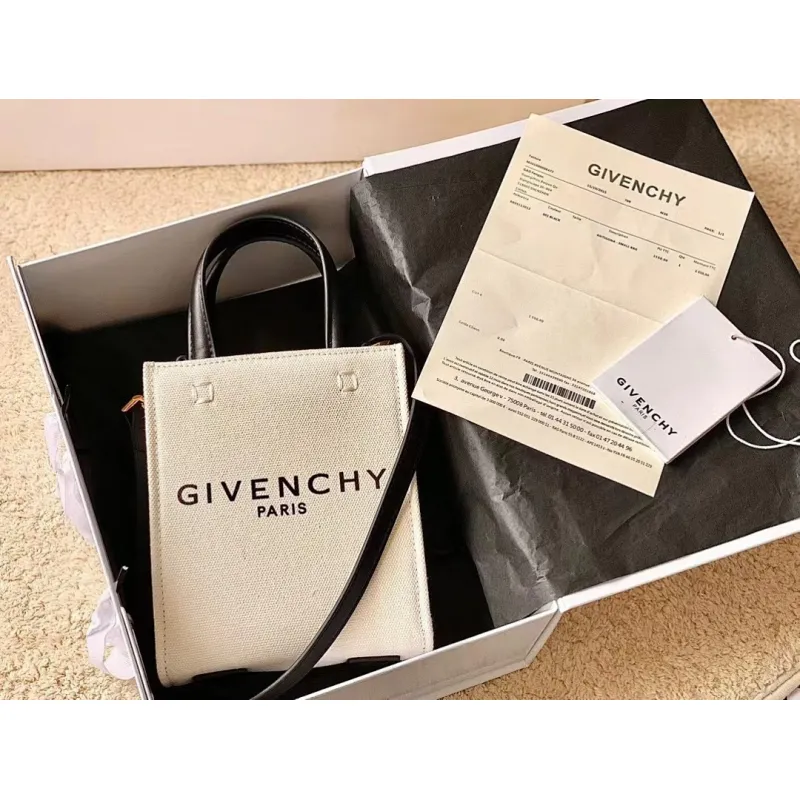 Givenchy Mini Canvas Tote Bag, 17 x 15 x 5 cm #A63234
