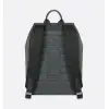 D-ior Mens Grey Oblique Canvas & Grained Leather Backpack - Stylish Luxury for Daily & Travel Use H870 #A57315