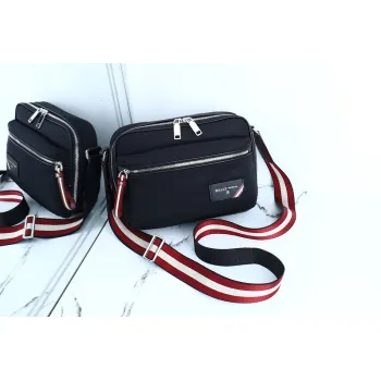 Bally Nylon Crossbody Bag With Signature Striped Strap For Stylish Daily Use #A51668