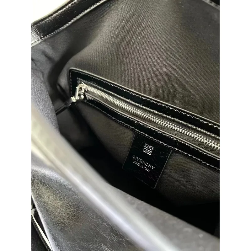 Givenchy Black Leather Shoulder Bag With Signature Hardware #A52355