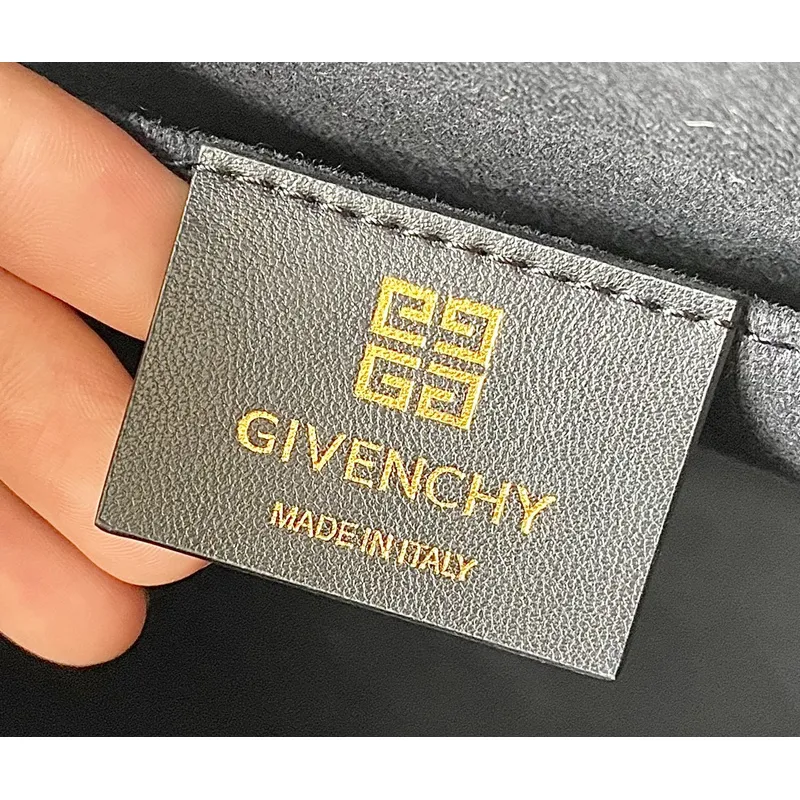 Givenchy Black Canvas Tote Bag With Branding And Gold Hardware #A52344