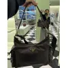 Prada Galleria Soft Shoulder Bag (2 Colors) – Burgundy/Black Leather with Gold-Tone Triangle Logo & Convertible Strap #A59180