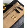 Chanel AP5276 Suede & Leather Handbag with Chain Strap Size 17-19.5-5 #A62896