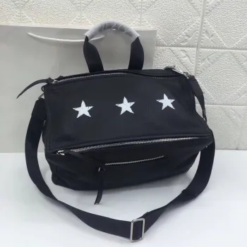 Givenchy Black Leather Star Embellished Multi Zip Tote Bag #A52354