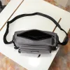 Prada Mens Dark Gray Re-Nylon Crossbody Messenger Bag with Detachable Pouch – Iconic Triangle Logo Adjustable Strap #A58757