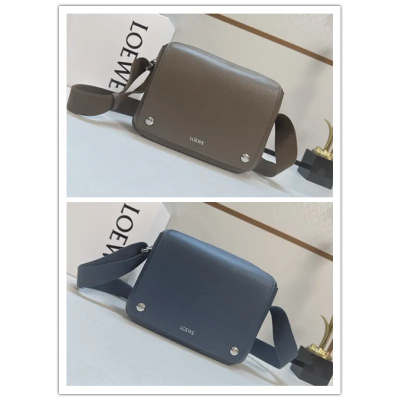 LOEWE Blue Leather Crossbody Bag With Minimalist Design And Adjustable Strap size:23×18×9cm #A54073