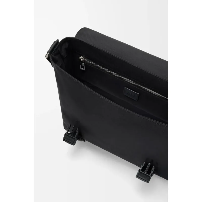 Loewe Mens Messenger Bag - Black Canvas & Tan Suede, Signature Anagram Logo, Versatile Crossbody for Urban Style #A56736