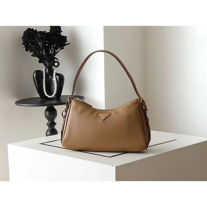 Prada Leather Shoulder Bags in Neutral Tones for Timeless Elegance size:31×18×10cm #A53926