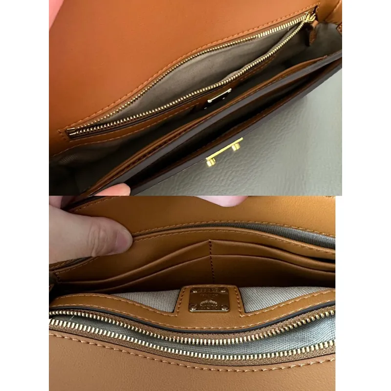 MCM Mini Crossbody Bag, Grid Pattern, Chain Strap, Style 65026 12.5 x 21.0 x 5.0cm #A61795