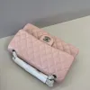 Authentic Chanel Classic Flap Bag in Light  Caviar Leather good Hardware  Wide 25cm #A54378
