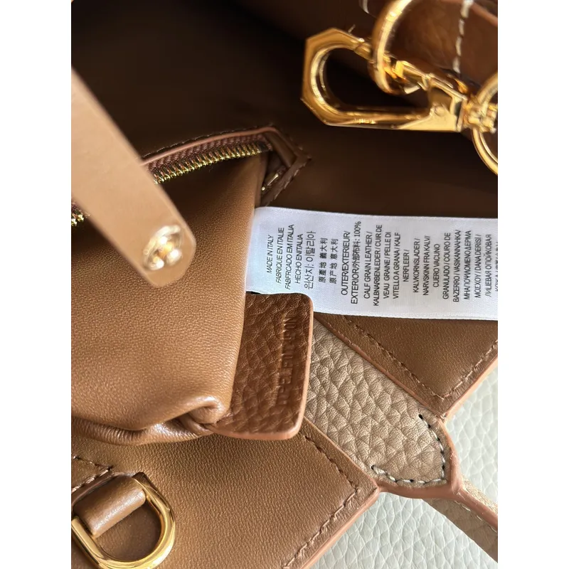 Burberry Handbag Two Tone Leather &amp Gold “TB” Logo Epitomizing Sophisticated Elegance size:27×11×20cm #A54200