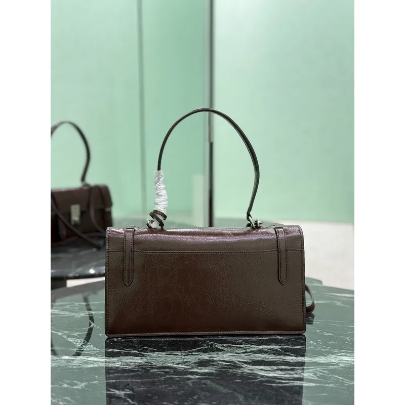 Prada Leather Handbag With Structured Design And Signature Hardware #A51644