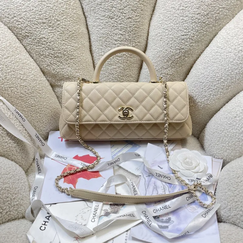Chanel Coco Handle Caviar Leather Shoulder Bag 32cm #A64994