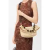 Loewe Medium Ola Raffia & Leather Shoulder Bag, 26 x 13 x 18 cm #A63229