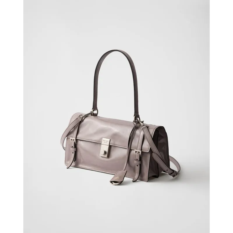 Prada Leather Handbag With Structured Design And Signature Hardware #A51644