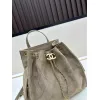 Small Hippie Backpack Drawstring Bucket Bag with Vintage Gold Coin Buttons and Diamond Pattern and Vintage Black and Gold Bag #A54522