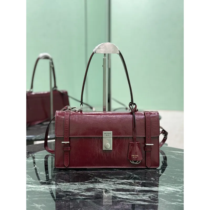 Prada Leather Handbag With Structured Design And Signature Hardware #A51644