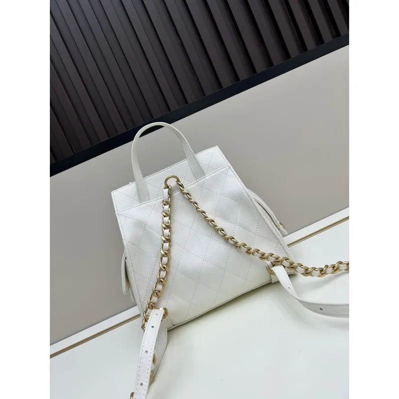 Small Hippie Backpack Drawstring Bucket Bag with Vintage Gold Coin Buttons and Diamond Pattern and Vintage Black and Gold Bag #A54522