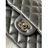 Chanel CC Black Quilted Lambskin Medium Classic Double Flap AAA+ Shoulder Bag #A54424