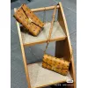 MCM Mini Crossbody Bag, Grid Pattern, Chain Strap, Style 65026 12.5 x 21.0 x 5.0cm #A61795