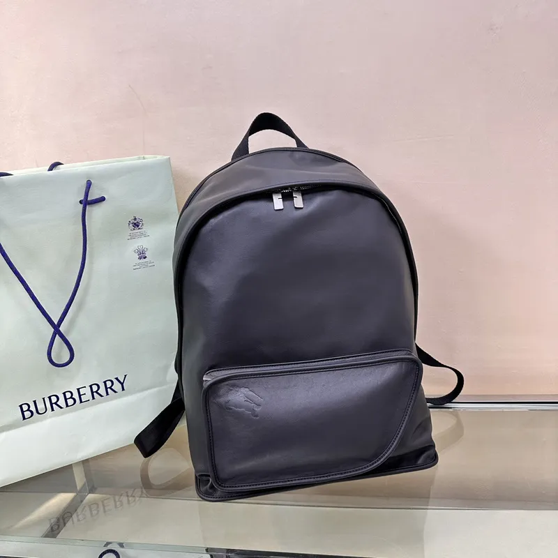 Burberry Leather Backpack With Embossed Detail And Sleek Design #A51528