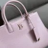 Burberry Handbag Two Tone Leather &amp Gold “TB” Logo Epitomizing Sophisticated Elegance size:27×11×20cm #A54200
